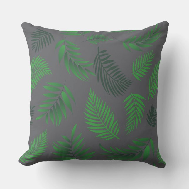 Tropical Leaves Pattern 13 Throw Pillow (Front)