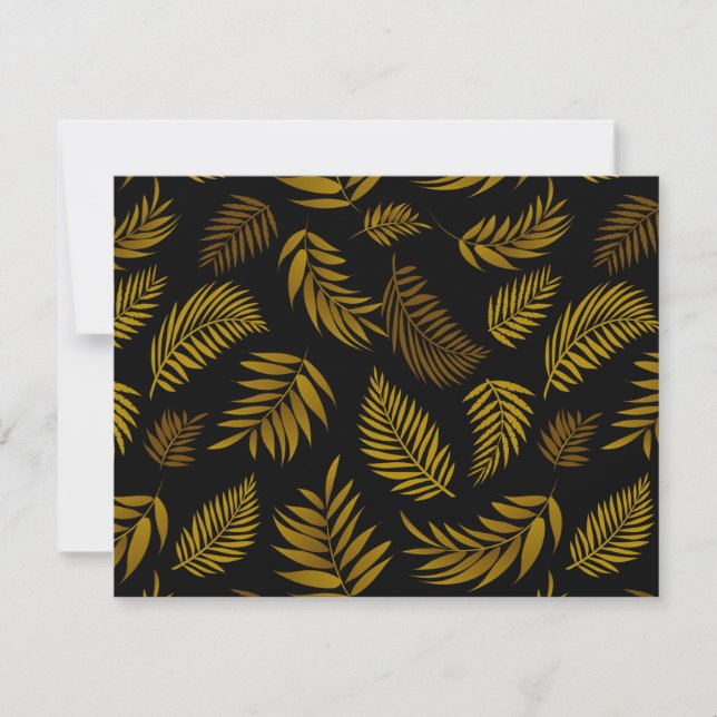 Tropical Leaves Pattern 14 Note Card (Front)