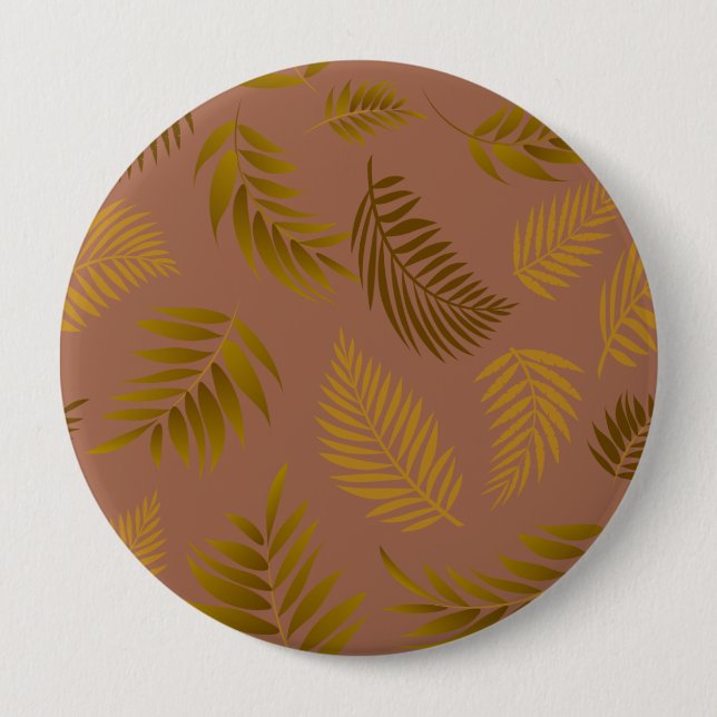 Tropical Leaves Pattern 15 Button (Front)