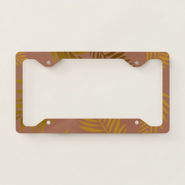 Tropical Leaves Pattern 15 License Plate Frame (Front)