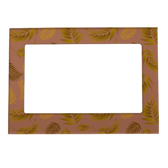 Tropical Leaves Pattern 15 Magnetic Frame (Front)