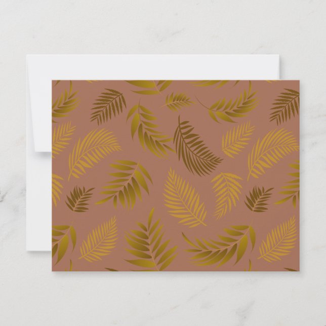 Tropical Leaves Pattern 15 Note Card (Front)