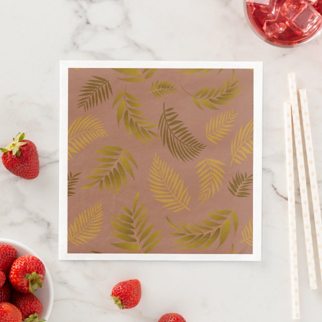 Tropical Leaves Pattern 15 Paper Dinner Napkins (Insitu)