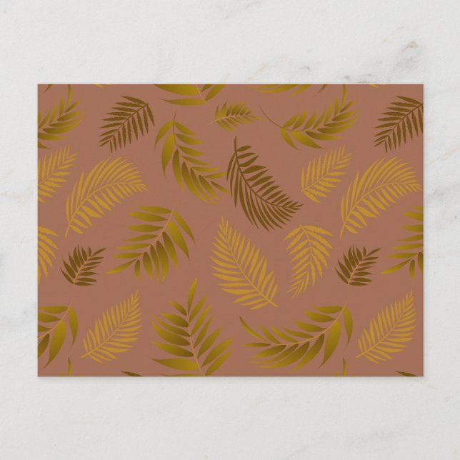 Tropical Leaves Pattern 15 Postcard (Front)