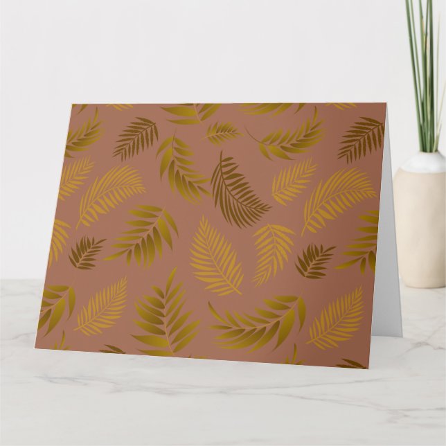 Tropical Leaves Pattern 15 Thank You Card (Front)