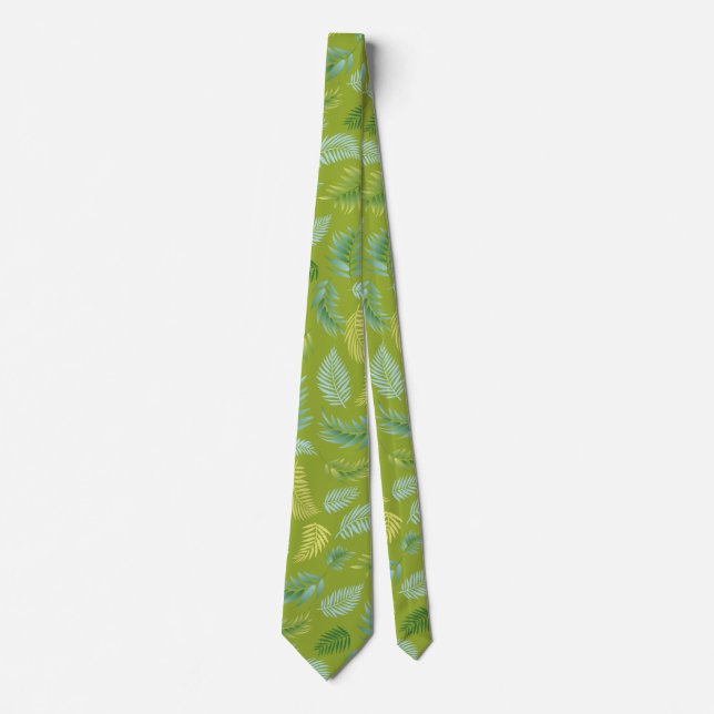 Tropical Leaves Pattern 16 Neck Tie (Front)
