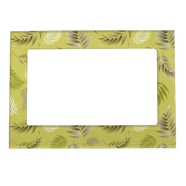 Tropical Leaves Pattern 17 Magnetic Frame (Front)