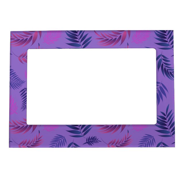 Tropical Leaves Pattern 19 Magnetic Frame (Front)