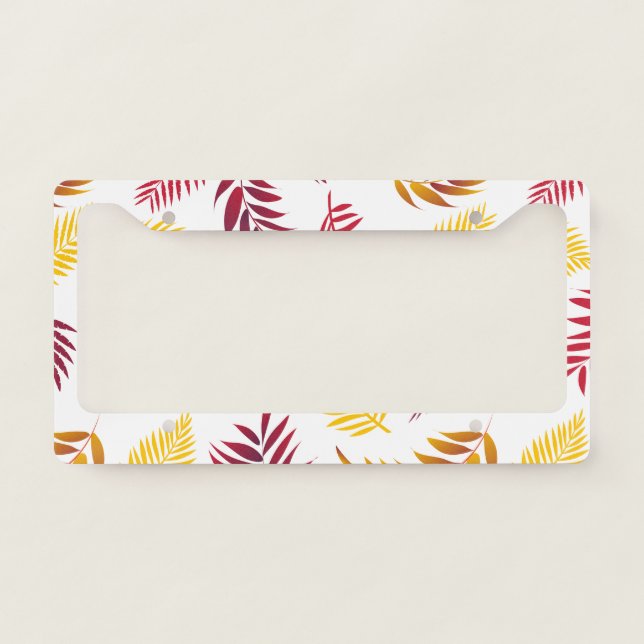 Tropical Leaves Pattern 20 License Plate Frame (Front)