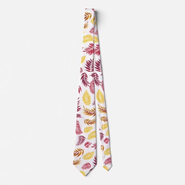 Tropical Leaves Pattern 20 Neck Tie (Front)
