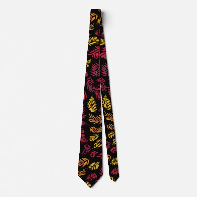 Tropical Leaves Pattern 21 Neck Tie (Front)