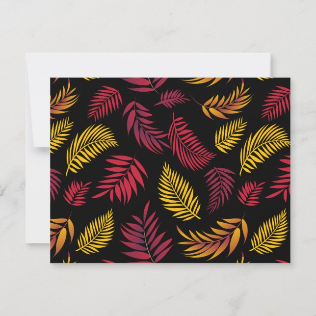 Tropical Leaves Pattern 21 Note Card (Front)
