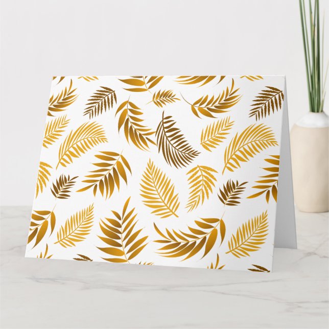 Tropical Leaves Pattern 22 Thank You Card (Front)