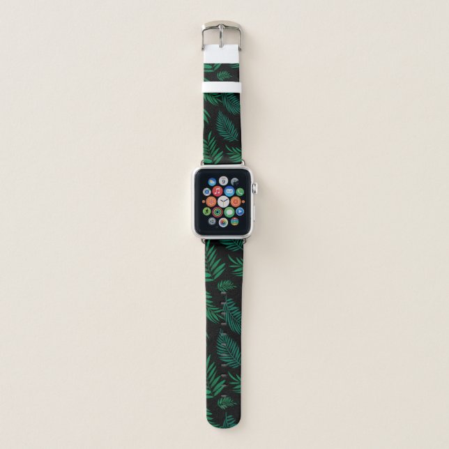 Tropical Leaves Pattern 2 Apple Watch Band (Front)
