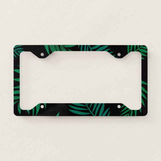 Tropical Leaves Pattern 2 License Plate Frame (Front)