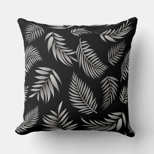 Tropical Leaves Pattern 4 Throw Pillow (Front)