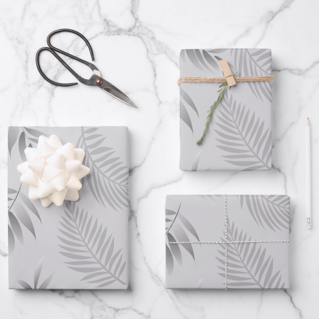 Tropical Leaves Pattern 5 Wrapping Paper Sheets (Front)