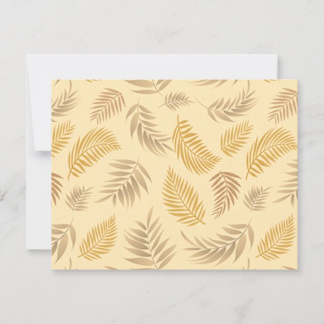 Tropical Leaves Pattern 6 Note Card (Front)