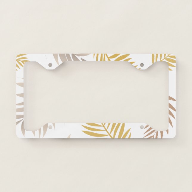 Tropical Leaves Pattern 7 License Plate Frame (Front)