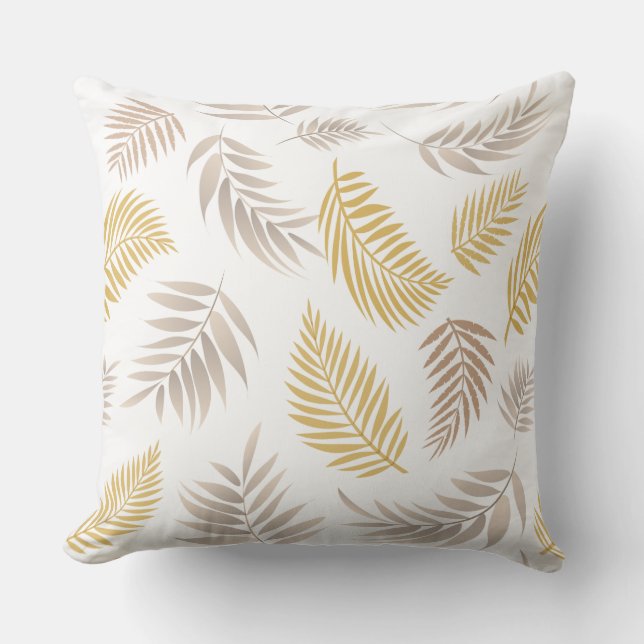 Tropical Leaves Pattern 7 Throw Pillow (Front)