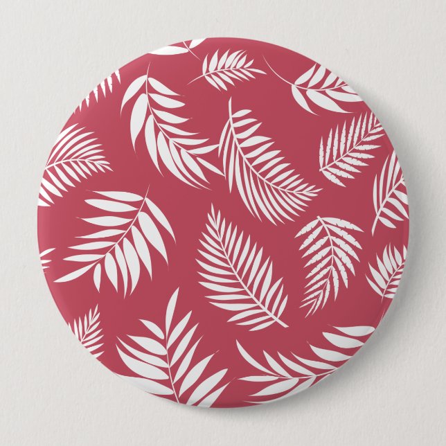 Tropical Leaves Pattern 8 Button (Front)