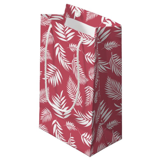 Tropical Leaves Pattern 8 Small Gift Bag (Front Angled)