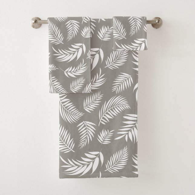 Tropical Leaves Pattern 9 Bath Towel Set (Insitu)