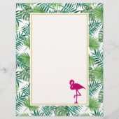 Tropical Leaves Pattern and Pink Flamingo (Front)