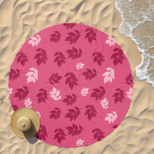 Tropical Leaves Pattern Beach Party Pink Beach Towel