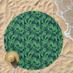 Tropical Leaves Pattern Beach Towel