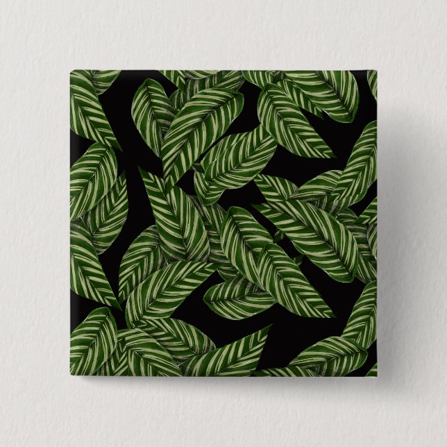 Tropical Leaves Pattern Button (Front)