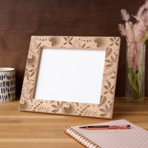 Tropical Leaves Pattern Engraved Frames