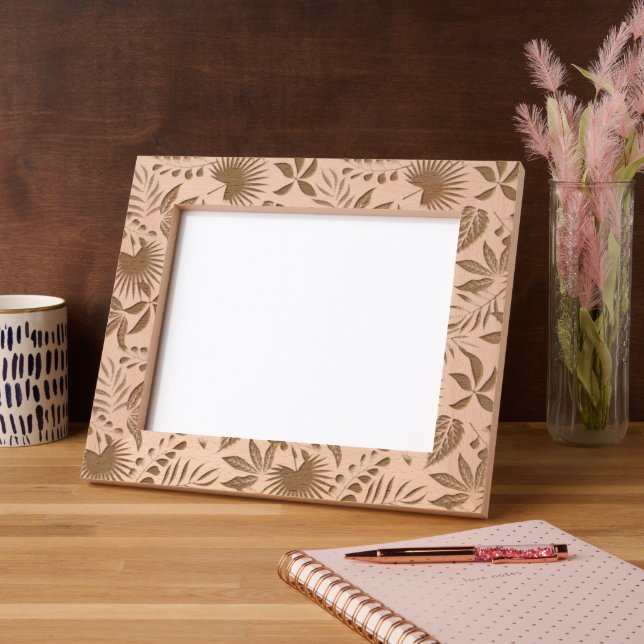 Tropical Leaves Pattern Engraved Frames (Left)
