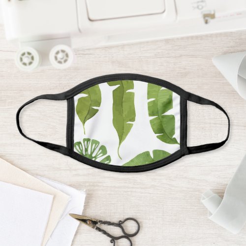 Tropical Leaves Pattern Face Mask