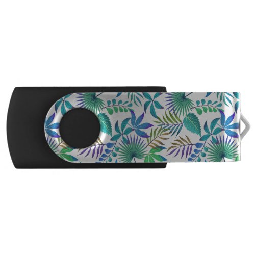 Tropical leaves pattern flash drive