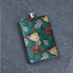 Tropical Leaves Pattern Flask