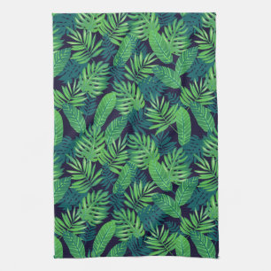 Tropical Leaves Pattern Kitchen Towel
