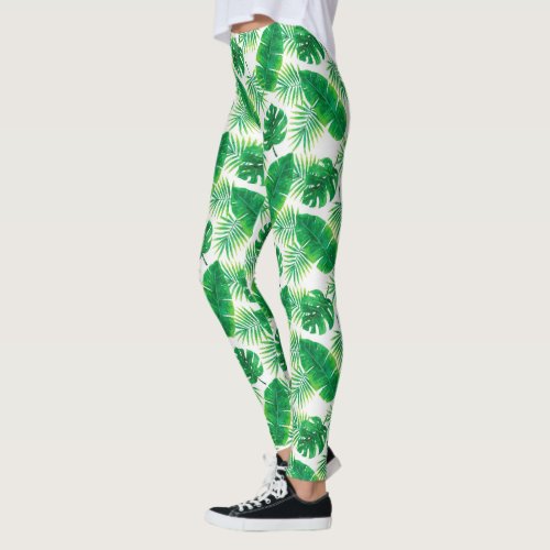 Tropical Leaves Pattern Leggings