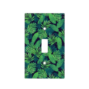 Tropical Leaves Pattern Light Switch Cover