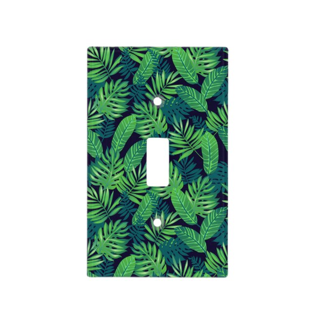 Tropical Leaves Pattern Light Switch Cover (Front)