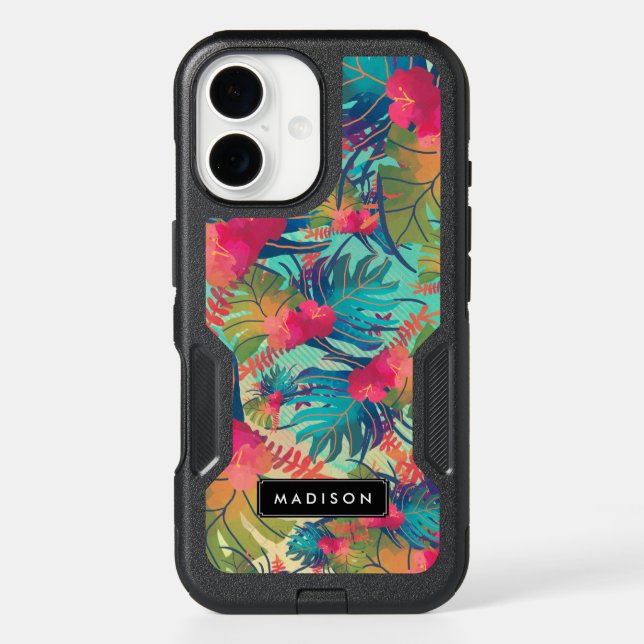 Tropical Leaves Pattern Otterbox iPhone Case (Back)