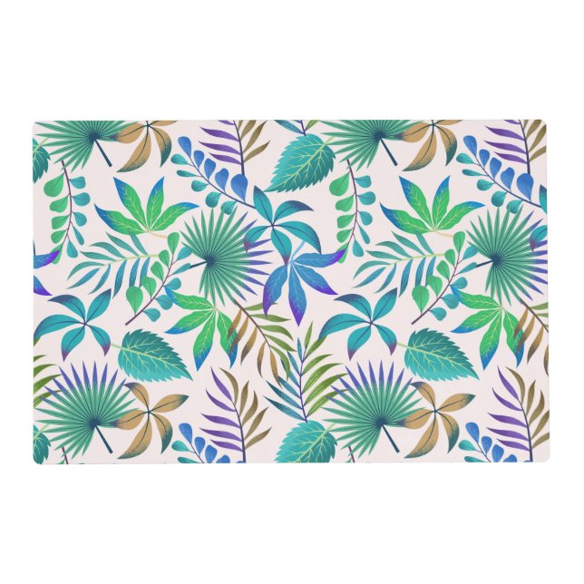 Tropical leaves pattern placemat (Front)