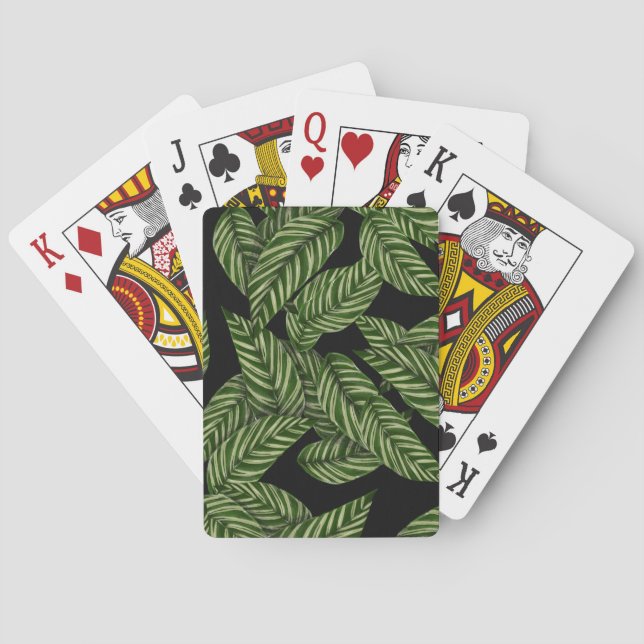 Tropical Leaves Pattern Poker Cards (Back)