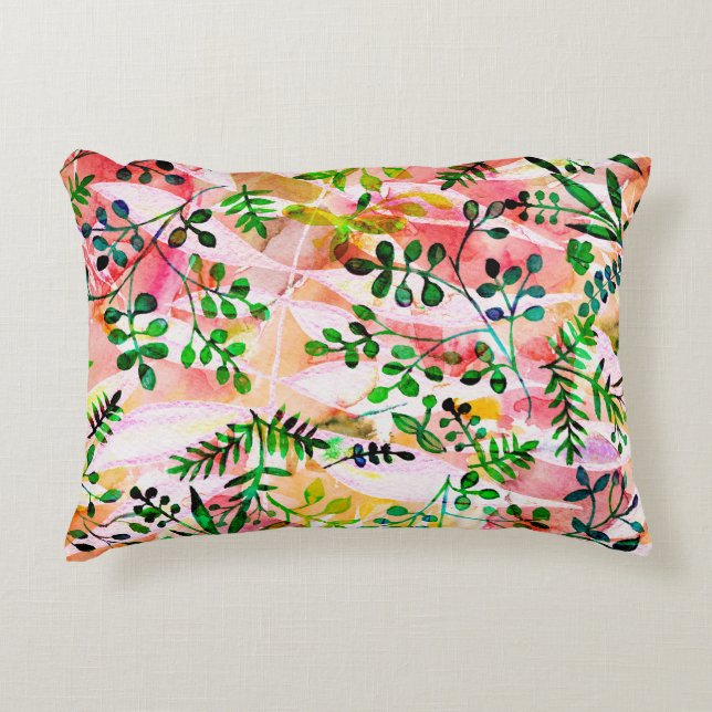 Tropical leaves pattern repeating. Artistic photo  Accent Pillow (Front)