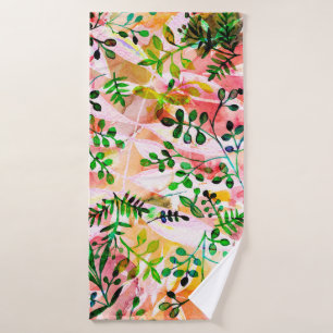 Tropical leaves pattern repeating. Artistic photo  Bath Towel