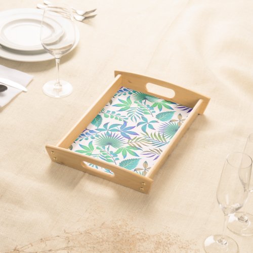 Tropical leaves pattern serving tray