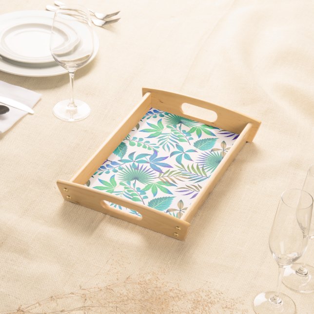 Tropical leaves pattern serving tray (Front)