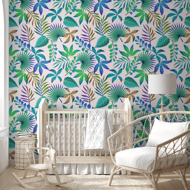 Tropical Leaves Pattern Wallpaper (Kids)