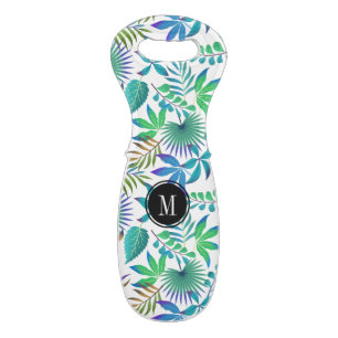 Tropical leaves pattern wine bag