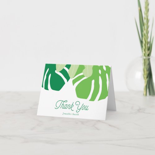 Tropical Leaves Personalized Thank You Note